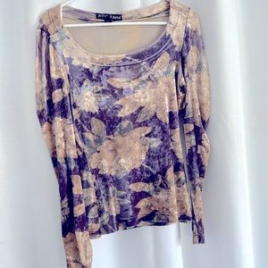 Betsy Johnson Velvet Longsleeve Blouse